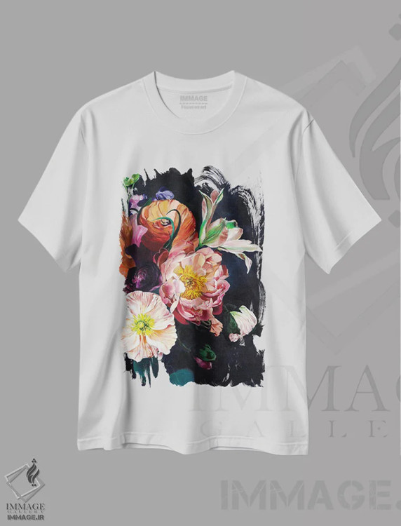 تیشرت سفید طرح دار – تیشرت هنری ,درخشش اثر کریستین لیندستروم immage.ir