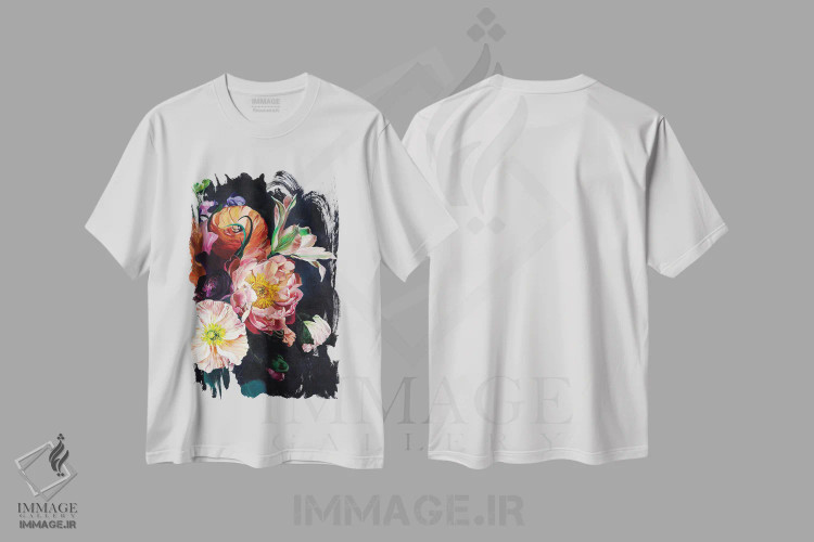 تیشرت سفید طرح دار – تیشرت هنری ,درخشش اثر کریستین لیندستروم immage.ir