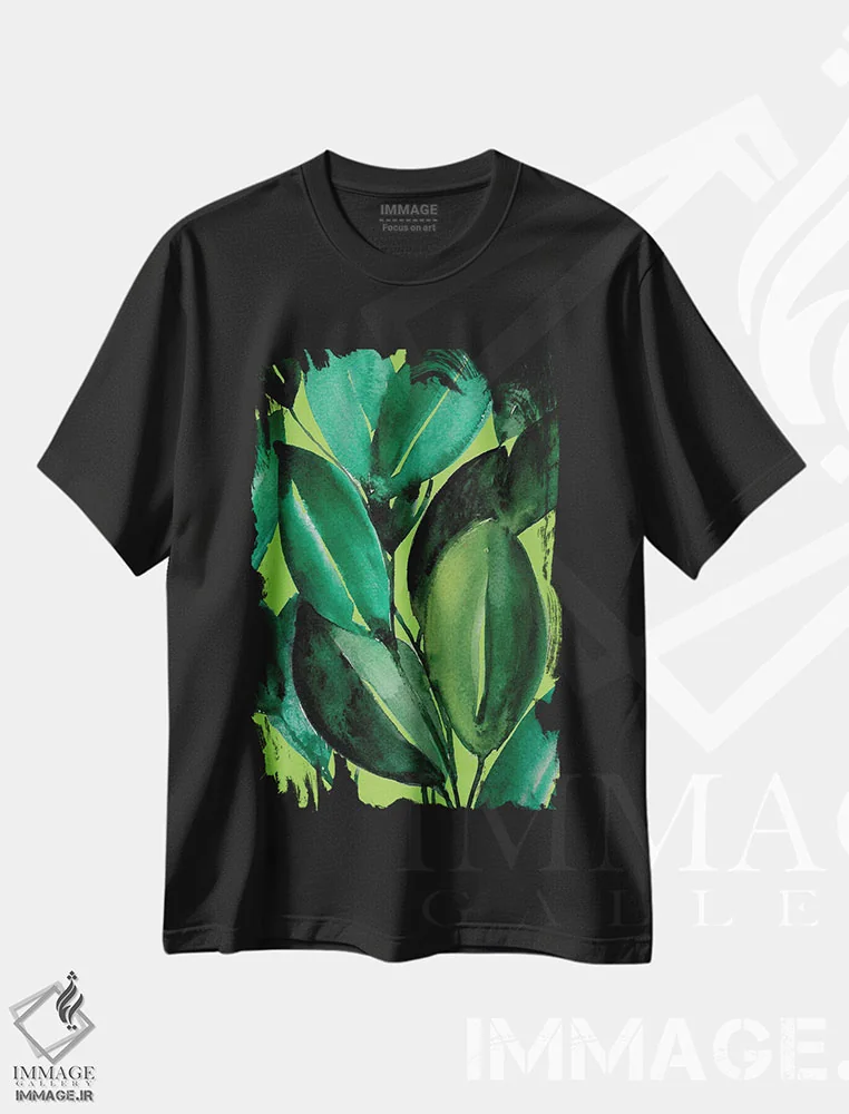 تیشرت مشکی طرح دار – تیشرت گرمسیری ,گیاه فیکوس اثر کریستین لیندستروم immage.ir