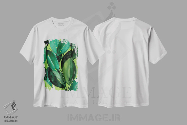 تیشرت سفید طرح دار – تیشرت گرمسیری ,گیاه فیکوس اثر کریستین لیندستروم فروشگاه ایماژ