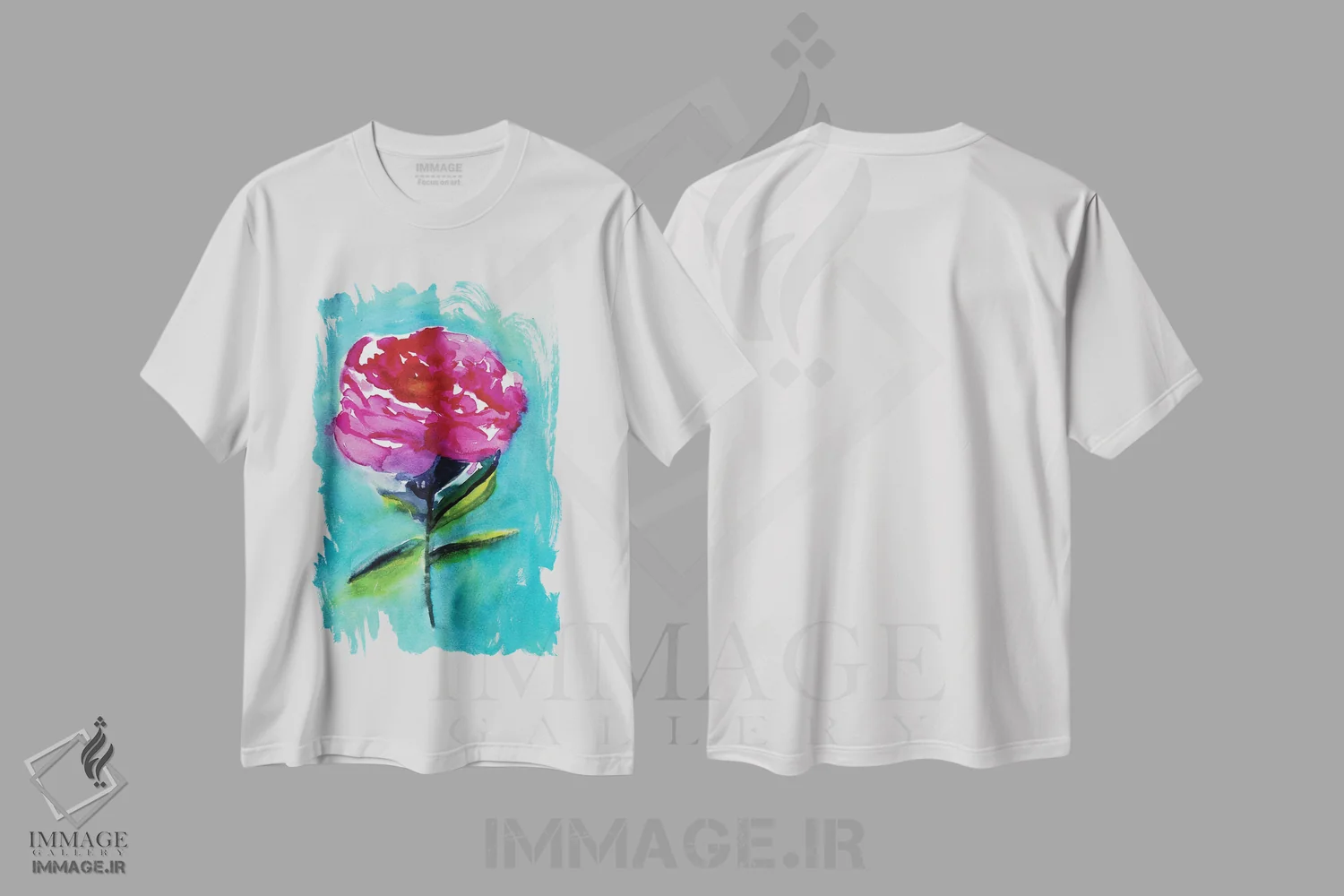 تیشرت سفید طرح دار – تیشرت گل ,گل صدتومانی اثر کریستین لیندستروم فروشگاه ایماژ