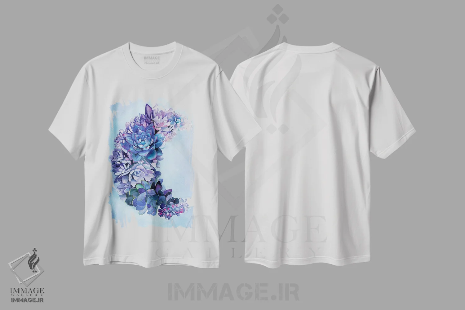 تیشرت سفید طرح دار – تیشرت نجومی ,باغ ماه ساکولنت اثر کریستین لیندستروم فروشگاه ایماژ