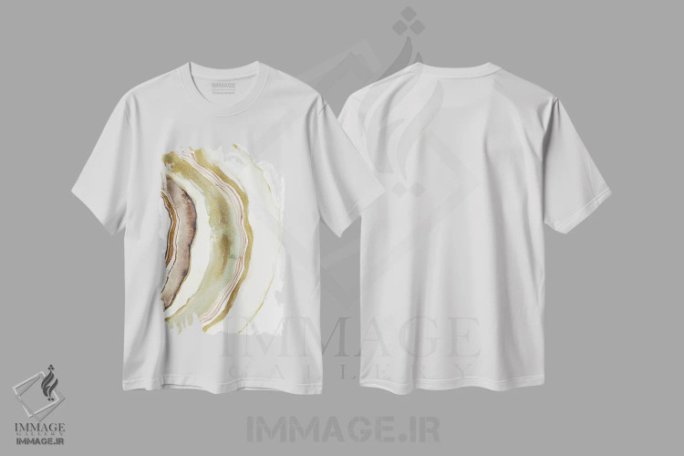تیشرت سفید طرح دار – تیشرت مینیمال ,عقیق سفید اثر کریستین لیندستروم immage.ir
