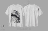 تیشرت سفید طرح دار – تیشرت گیاهی ,مونسترا اثر لوپن گرین immage.ir