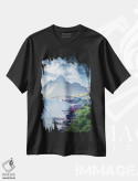 تیشرت مشکی طرح دار – تیشرت منظره ,رینه کلاسیک اثر لاری لوهی فروشگاه ایماژ