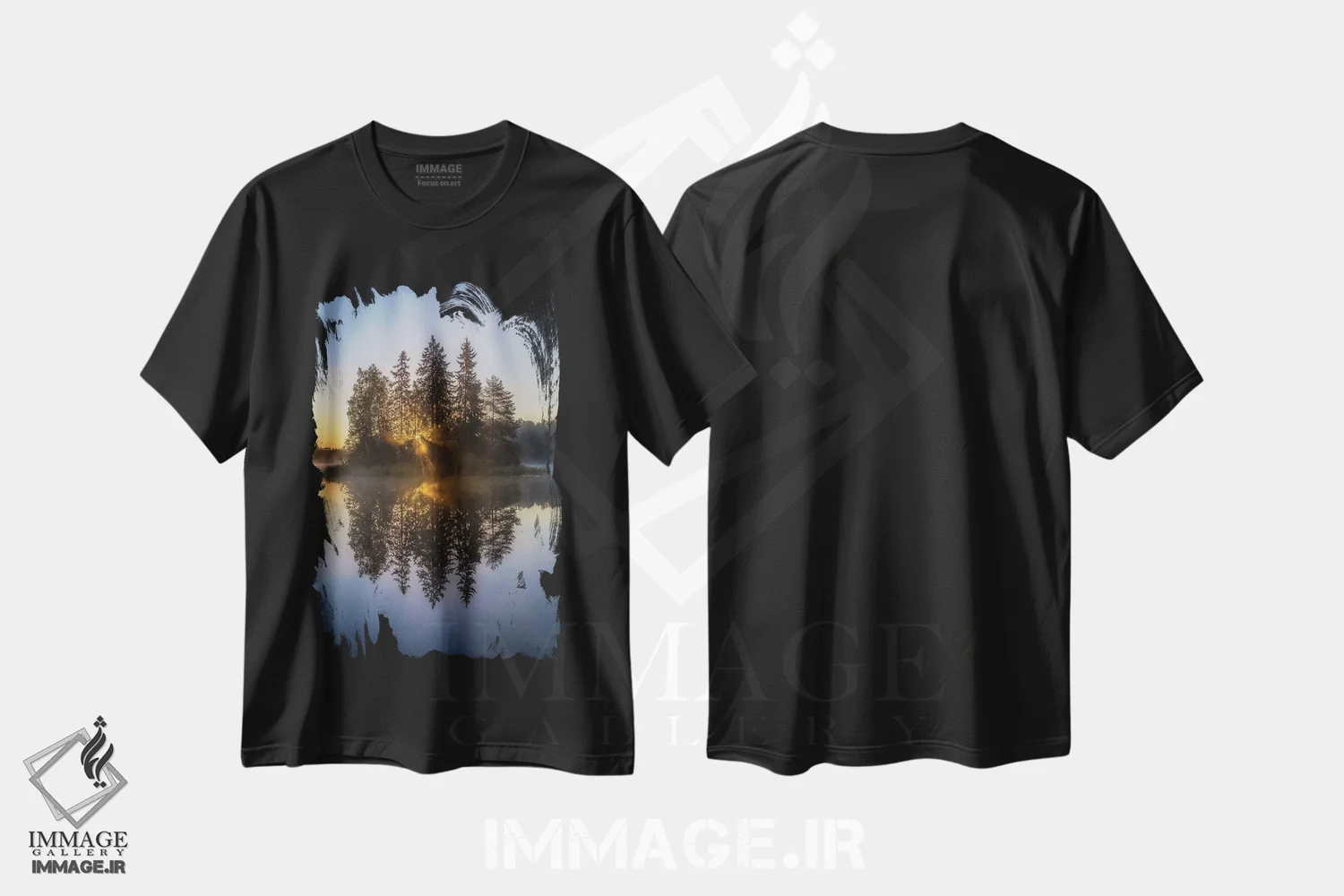 تیشرت مشکی طرح دار – تیشرت طبیعت ,طلوع سپتامبر اثر لاری لوهی فروشگاه ایماژ