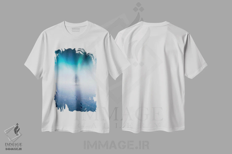 تیشرت سفید طرح دار – تیشرت طبیعت ,تنهایی اثر لاری لوهی فروشگاه ایماژ