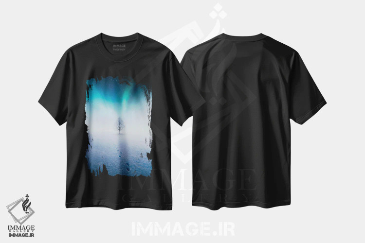 تیشرت مشکی طرح دار – تیشرت طبیعت ,تنهایی اثر لاری لوهی immage.ir