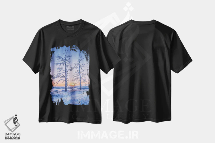 تیشرت مشکی طرح دار – تیشرت منظره ,دو نگهبان II اثر لاری لوهی فروشگاه ایماژ