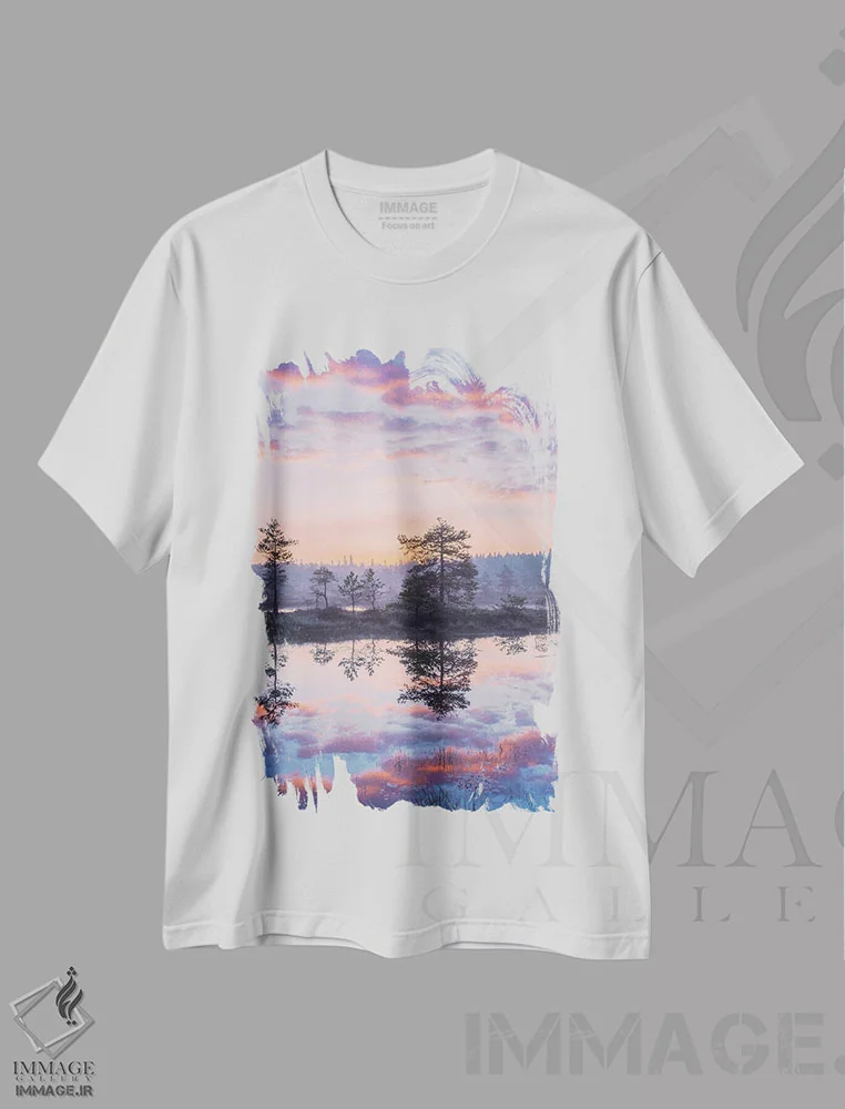 تیشرت سفید طرح دار – تیشرت طبیعت ,تابستان پاستلی اثر لاری لوهی immage.ir