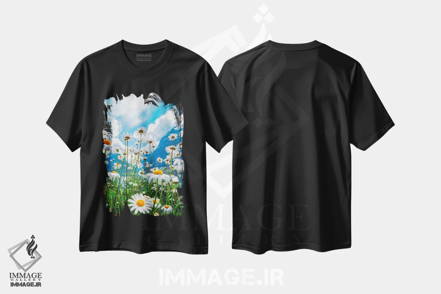 تیشرت مشکی طرح دار – تیشرت گل ,روز تابستانی در نروژ اثر لاری لوهی immage.ir