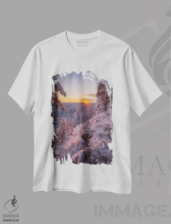 تیشرت سفید طرح دار – تیشرت منظره ,صبح به خیر فنلاند اثر لاری لوهی immage.ir