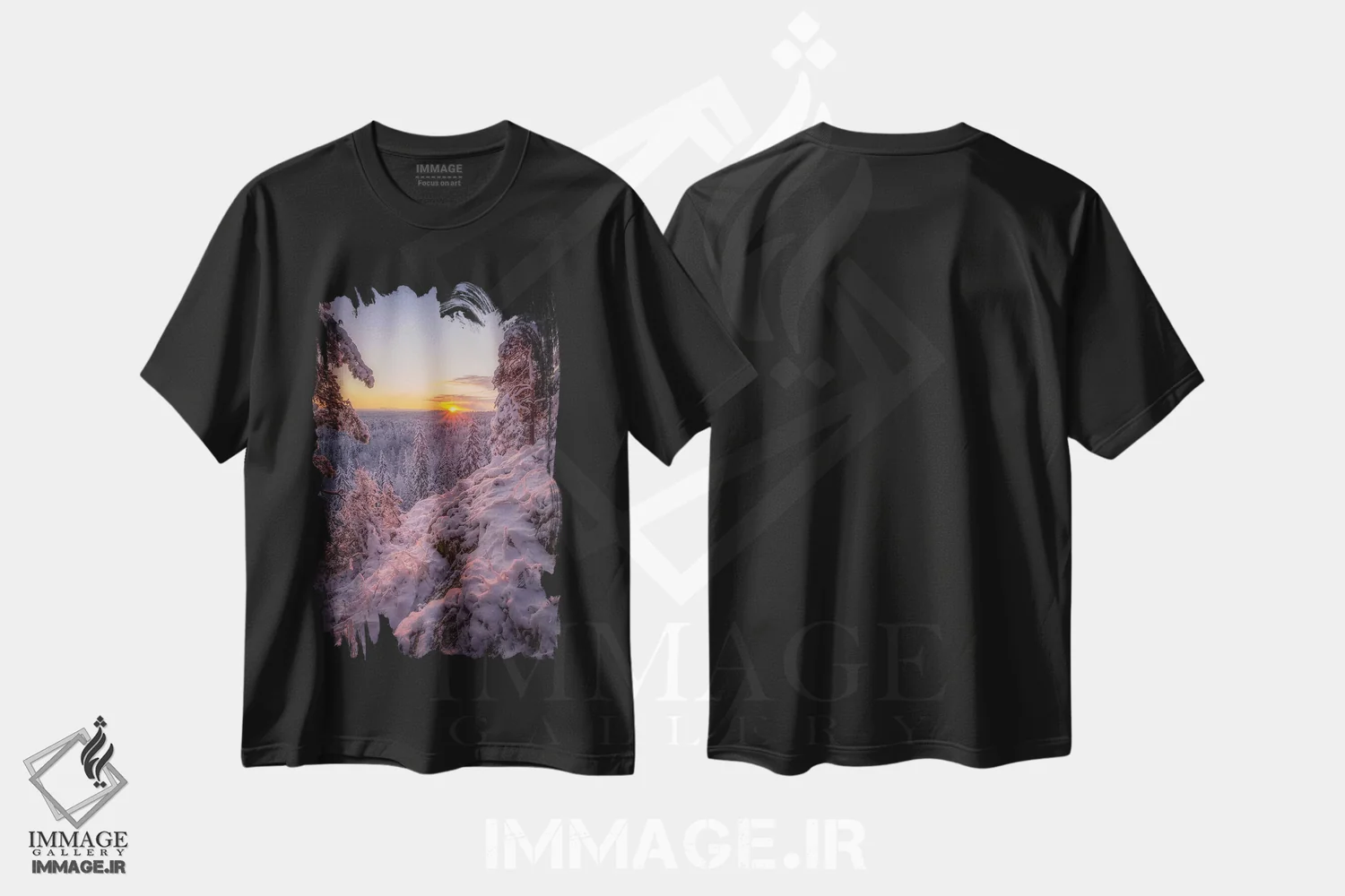 تیشرت مشکی طرح دار – تیشرت منظره ,صبح به خیر فنلاند اثر لاری لوهی فروشگاه ایماژ
