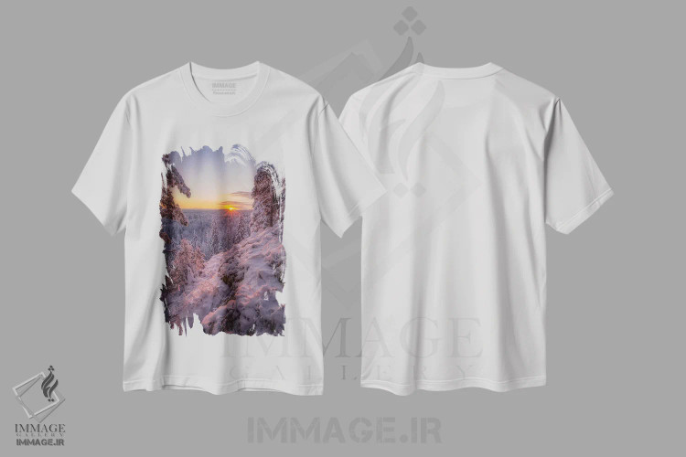 تیشرت سفید طرح دار – تیشرت منظره ,صبح به خیر فنلاند اثر لاری لوهی immage.ir