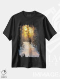 تیشرت مشکی طرح دار – تیشرت طبیعت ,درخشش از میان اثر لاری لوهی immage.ir