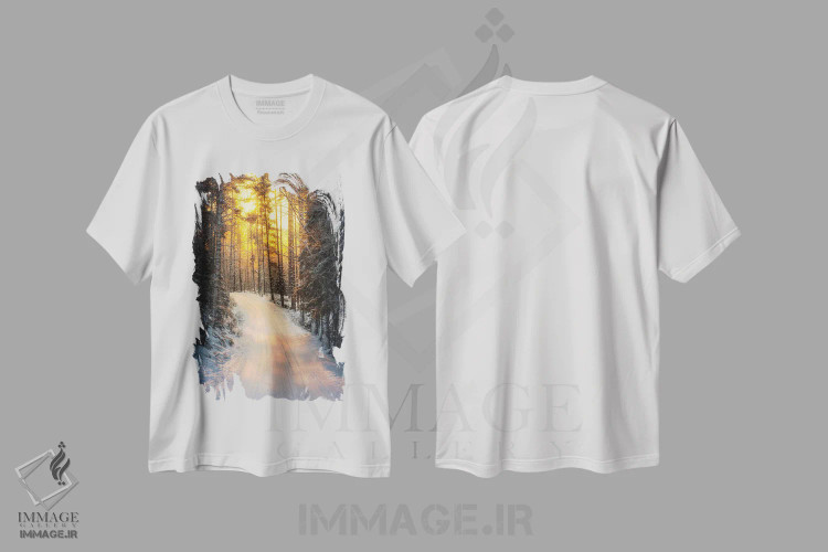 تیشرت سفید طرح دار – تیشرت طبیعت ,درخشش از میان اثر لاری لوهی فروشگاه ایماژ