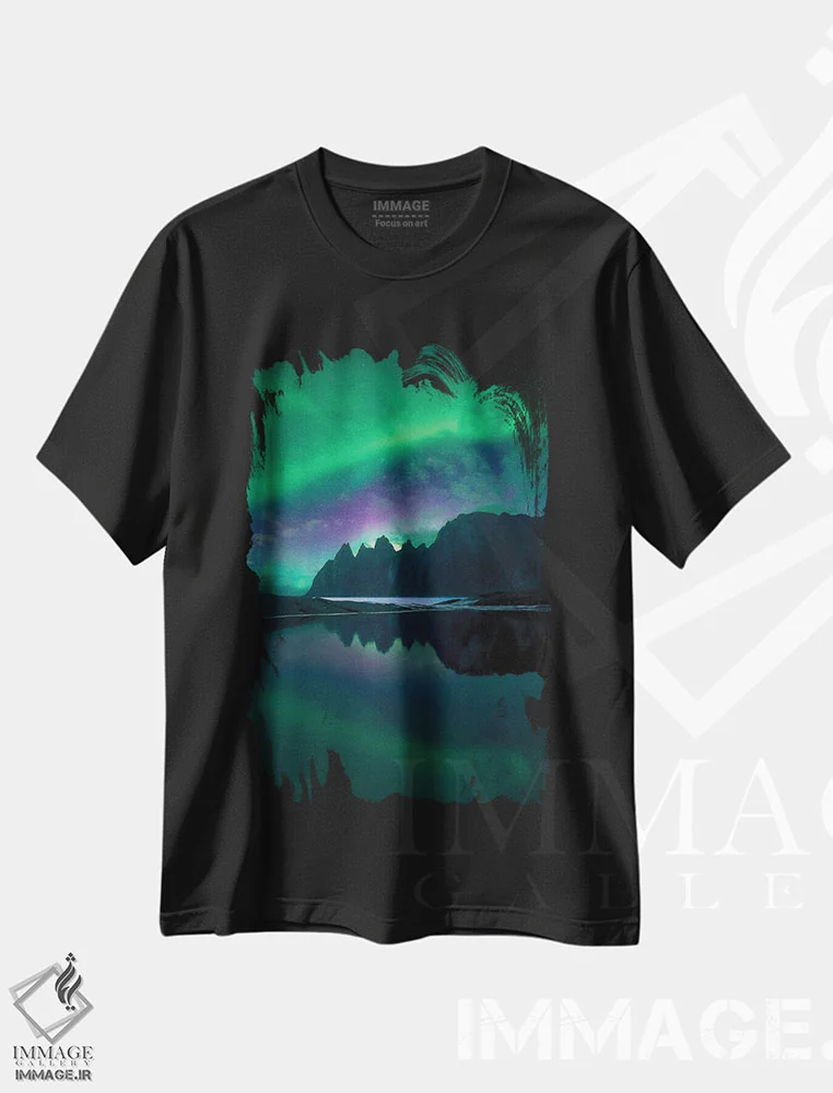 تیشرت مشکی طرح دار – تیشرت منظره ,فک شیطان اثر لاری لوهی فروشگاه ایماژ