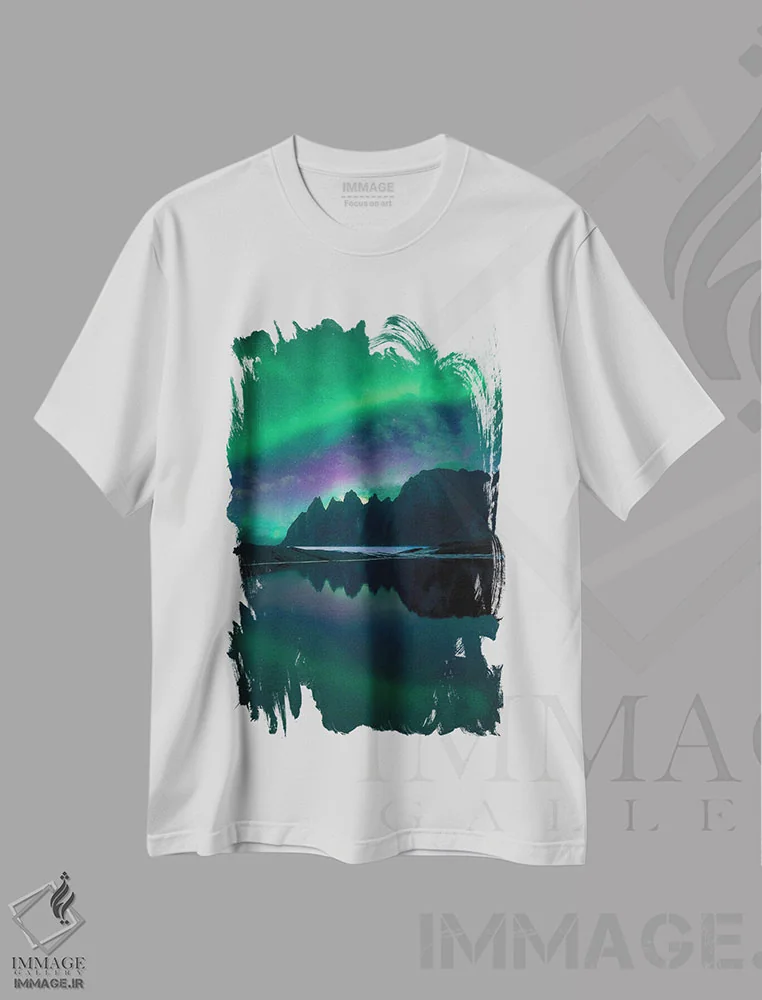 تیشرت سفید طرح دار – تیشرت منظره ,فک شیطان اثر لاری لوهی immage.ir