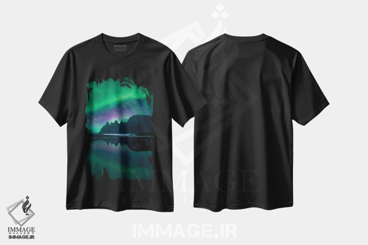 تیشرت مشکی طرح دار – تیشرت منظره ,فک شیطان اثر لاری لوهی فروشگاه ایماژ