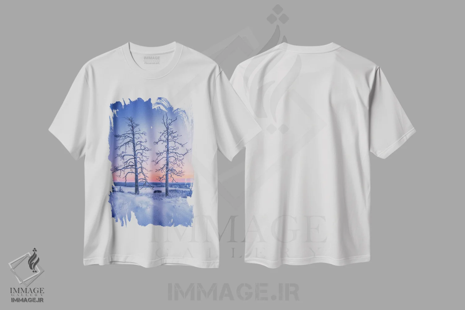 تیشرت سفید طرح دار – تیشرت طبیعت ,دو نگهبان اثر لاری لوهی immage.ir