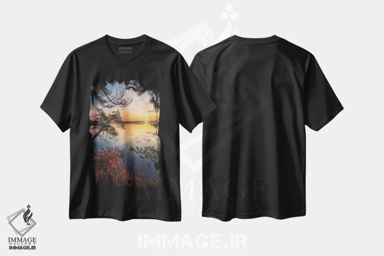 تیشرت مشکی طرح دار – تیشرت منظره ,دستیابی اثر لاری لوهی immage.ir
