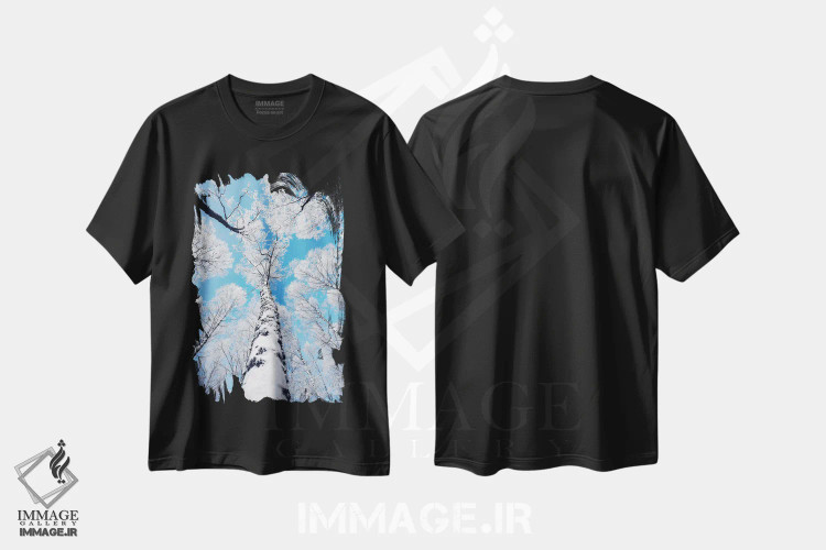 تیشرت مشکی طرح دار – تیشرت طبیعت ,لمس آسمان اثر لاری لوهی immage.ir