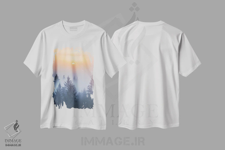 تیشرت سفید طرح دار – تیشرت طبیعت ,مرموز اثر لاری لوهی immage.ir