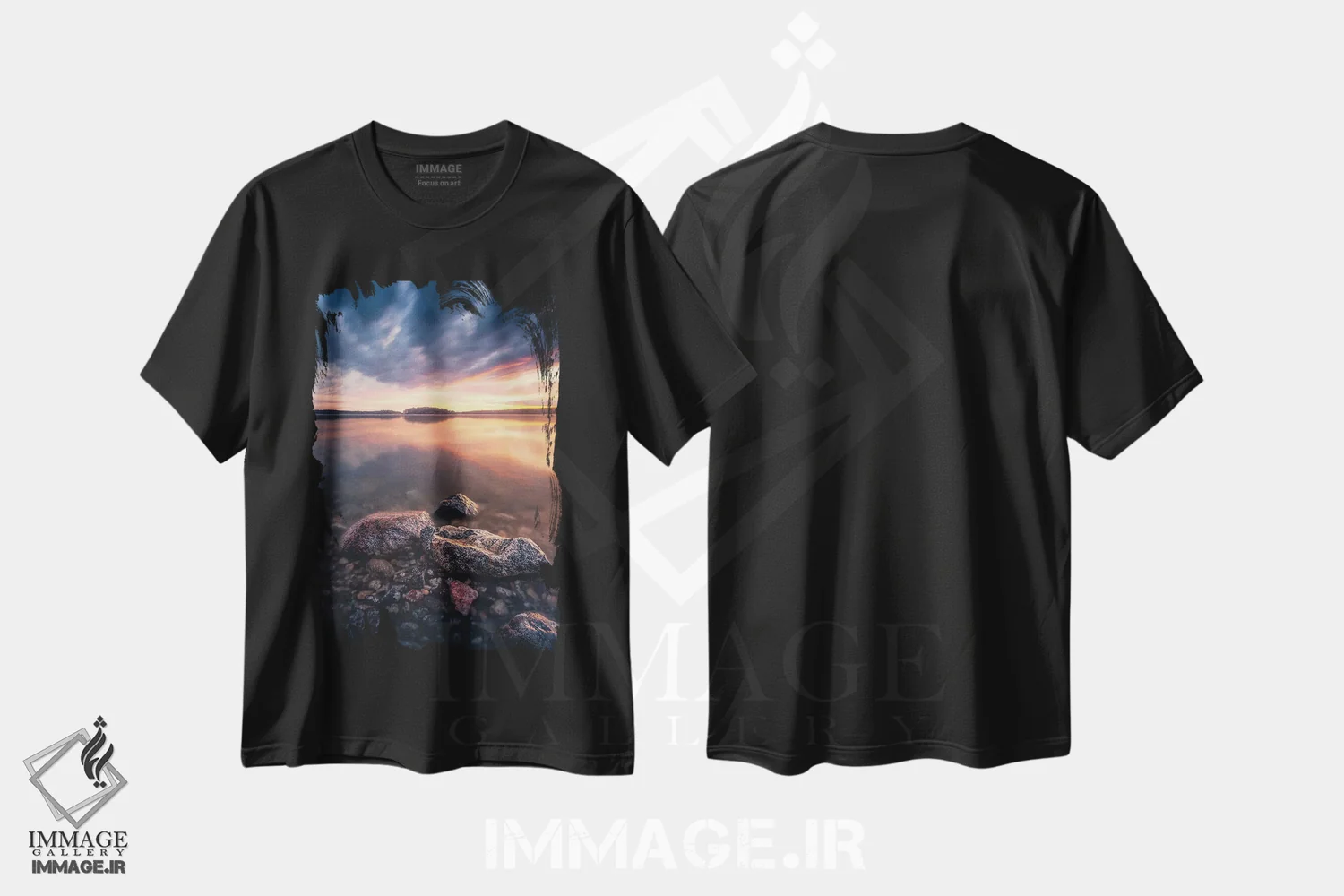 تیشرت مشکی طرح دار – تیشرت هنری ,تقارن اثر لاری لوهی immage.ir