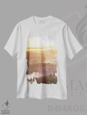 تیشرت سفید طرح دار – تیشرت طبیعت ,پرتوهای صبحگاهی اثر لاری لوهی فروشگاه ایماژ