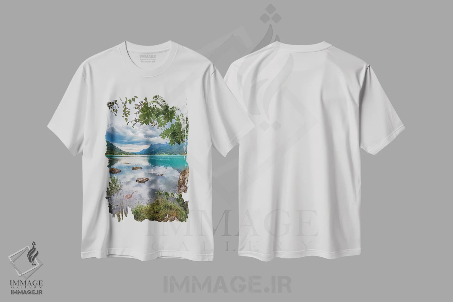 تیشرت سفید طرح دار – تیشرت طبیعت ,روز تابستانی در نروژ اثر لاری لوهی immage.ir