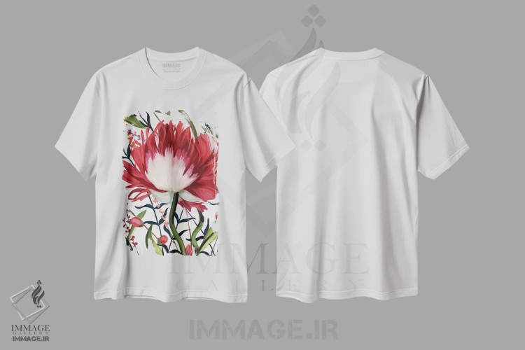 تیشرت سفید طرح دار – تیشرت گلدار ,رقص شقایق بسته اثر لوییز مونتیلو immage.ir