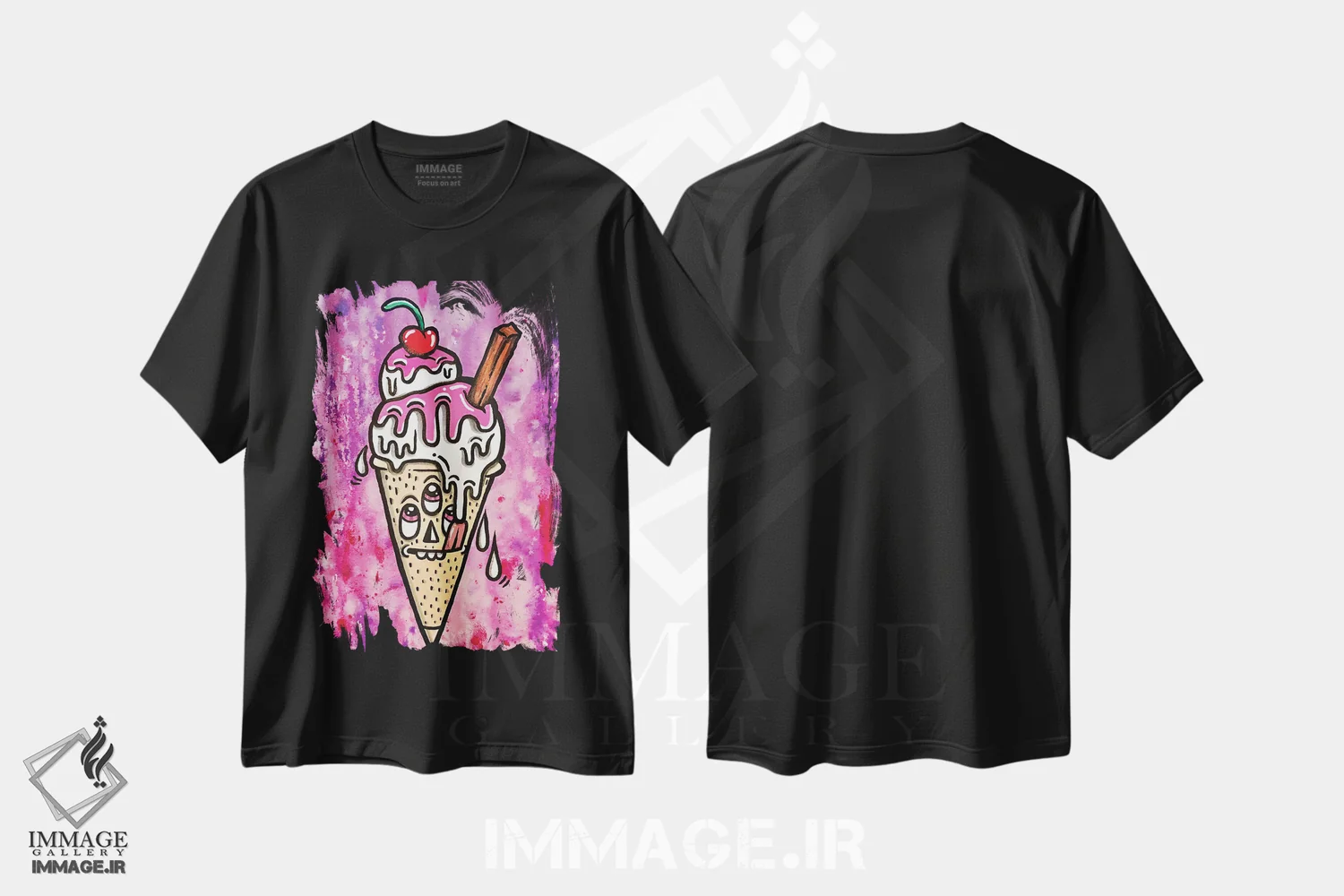 تیشرت مشکی طرح دار – تیشرت فانتزی ,چکه چکه چکه اثر لوک کرامپ فروشگاه ایماژ