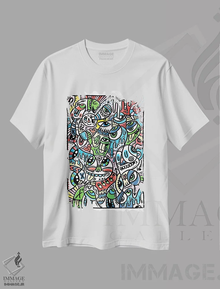 تیشرت سفید طرح دار – تیشرت فانتزی ,تفریح و بازی اثر لوک کرامپ فروشگاه ایماژ