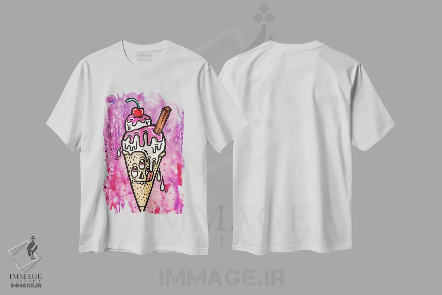 تیشرت سفید طرح دار – تیشرت فانتزی ,چکه چکه چکه اثر لوک کرامپ immage.ir