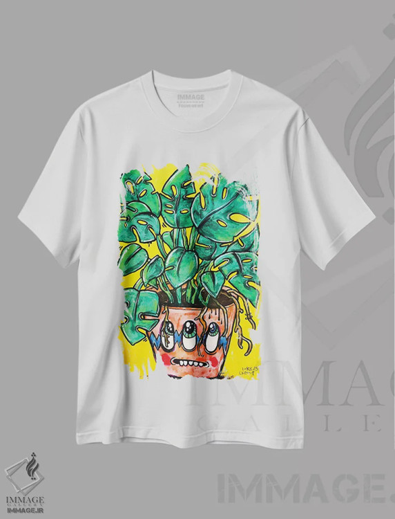 تیشرت سفید طرح دار – تیشرت هنری ,مونسترا اثر لوک کرامپ فروشگاه ایماژ