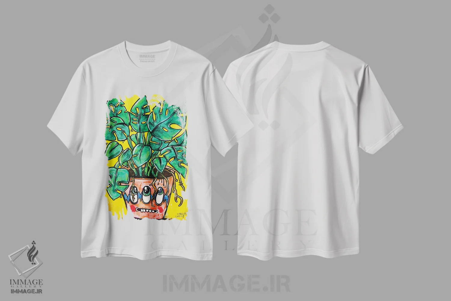 تیشرت سفید طرح دار – تیشرت هنری ,مونسترا اثر لوک کرامپ فروشگاه ایماژ