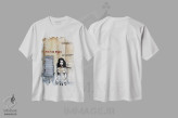 تیشرت سفید طرح دار – تیشرت پاپ ,نصب اعلان ممنوع اثر لوز گرافیکس فروشگاه ایماژ