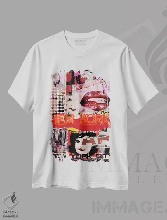 تیشرت سفید طرح دار – تیشرت هنری ,لذت نیویورک اثر لوز گرافیکس immage.ir