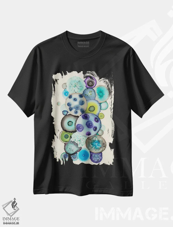 تیشرت مشکی طرح دار – تیشرت طبیعت ,ژئودها دو اثر لورا ون هورن فروشگاه ایماژ