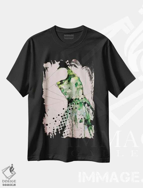 تیشرت مشکی طرح دار – تیشرت مد زنانه ,شکل سه اثر لی واینر فروشگاه ایماژ