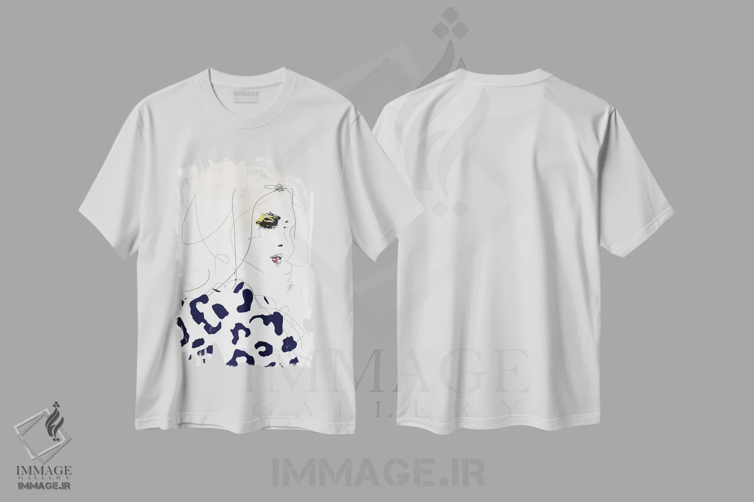 تیشرت سفید طرح دار – تیشرت مینیمال ,خط بکش اثر لی واینر فروشگاه ایماژ