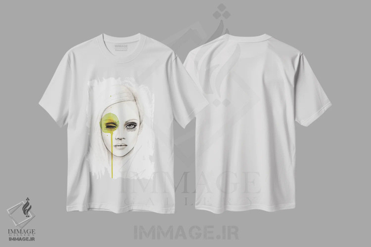 تیشرت سفید طرح دار – تیشرت هنری زنانه ,ادغام شده اثر لی واینر فروشگاه ایماژ