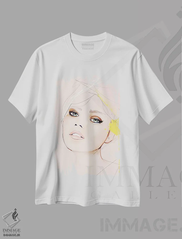 تیشرت سفید طرح دار – تیشرت هنری زنانه ,در همین حین اثر لی واینر immage.ir
