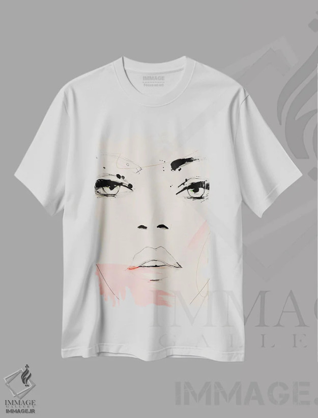 تیشرت سفید طرح دار – تیشرت هنری ,اُپوس سایه اثر لی واینر فروشگاه ایماژ