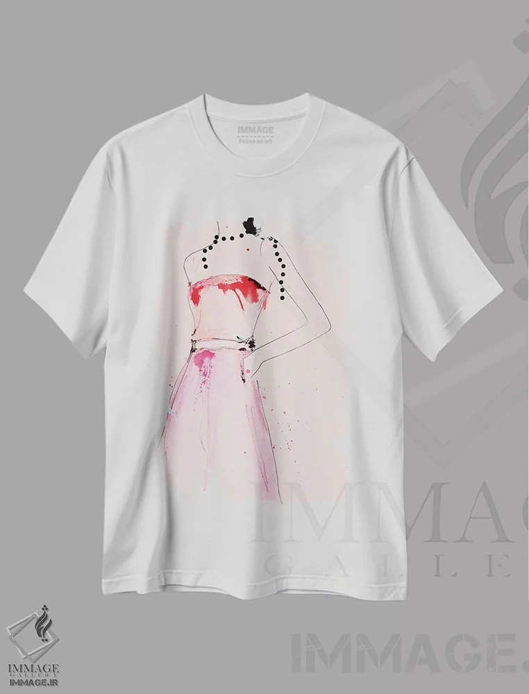 تیشرت سفید طرح دار – تیشرت هنری ,درباره یک مروارید اثر لی واینر فروشگاه ایماژ