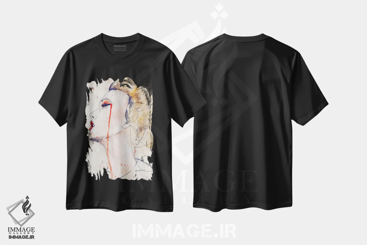 تیشرت مشکی طرح دار – تیشرت هنری ,مخمل نارنجی اثر لی واینر فروشگاه ایماژ