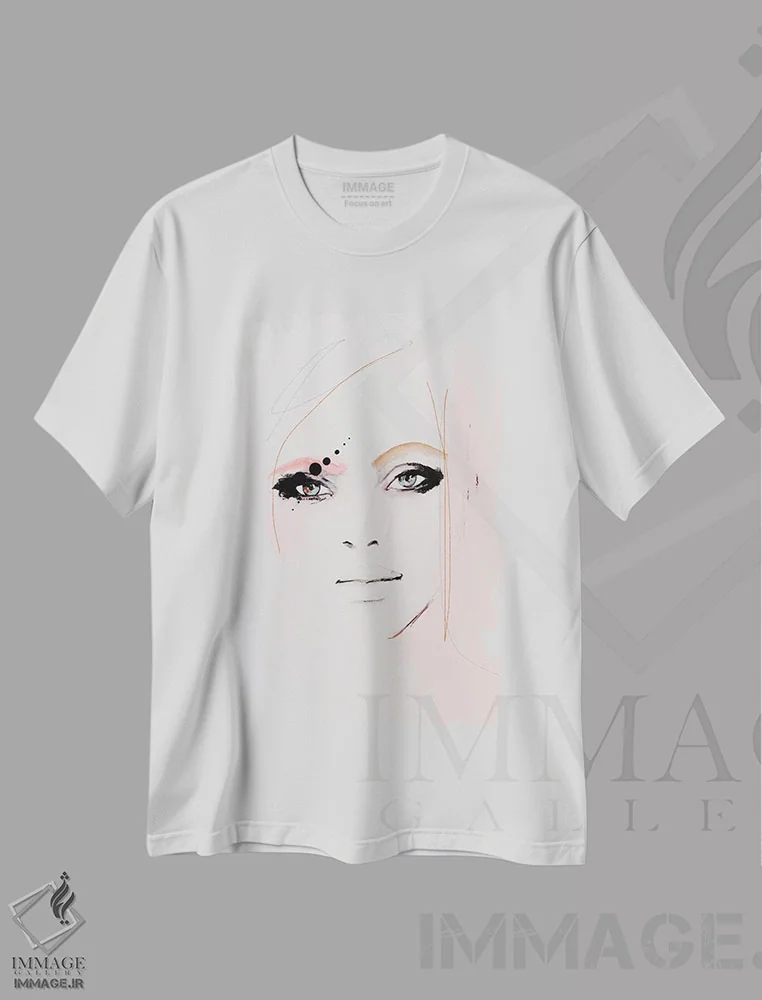 تیشرت سفید طرح دار – تیشرت هنری ,بوسه بوسه اثر لی واینر فروشگاه ایماژ