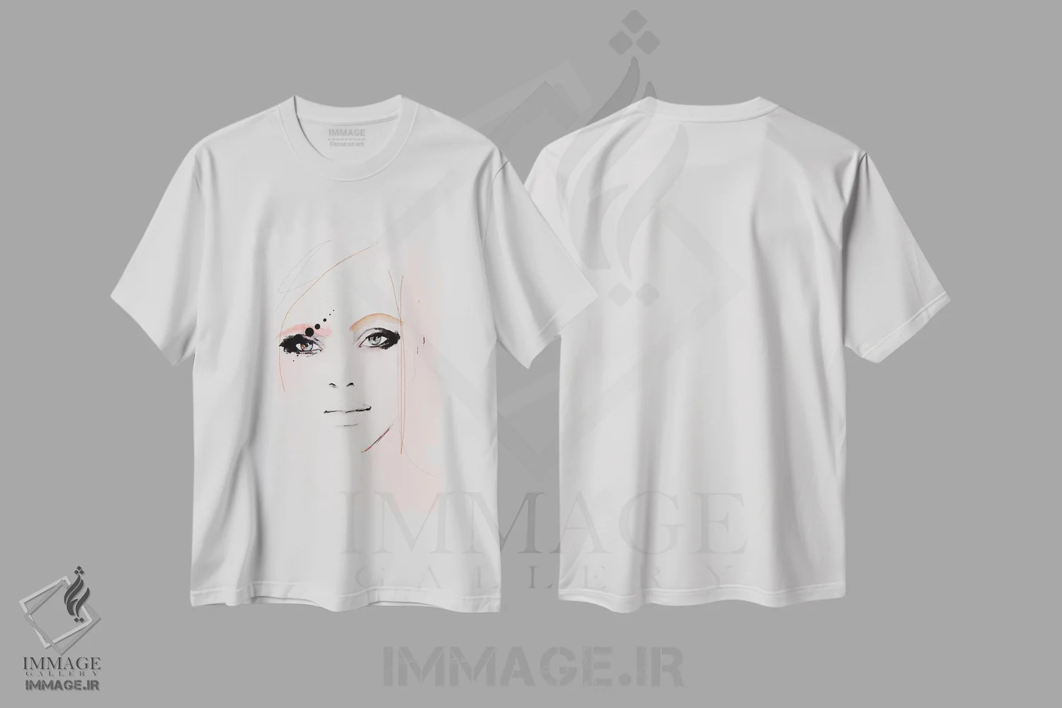 تیشرت سفید طرح دار – تیشرت هنری ,بوسه بوسه اثر لی واینر فروشگاه ایماژ