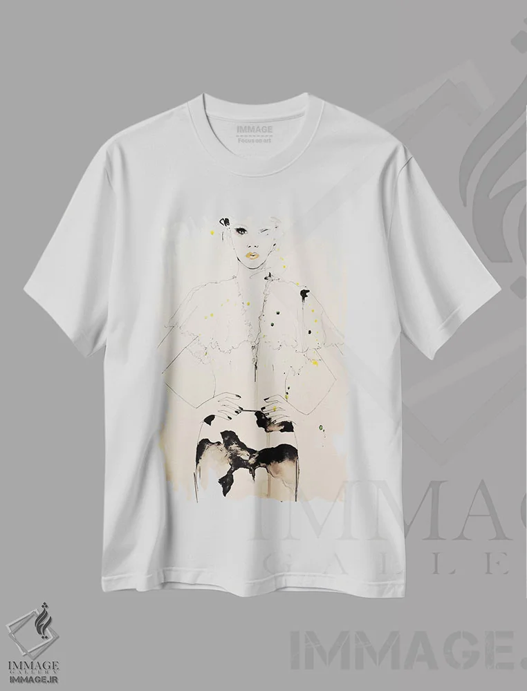 تیشرت سفید طرح دار – تیشرت مد زنانه ,ظاهراً اثر لی واینر immage.ir