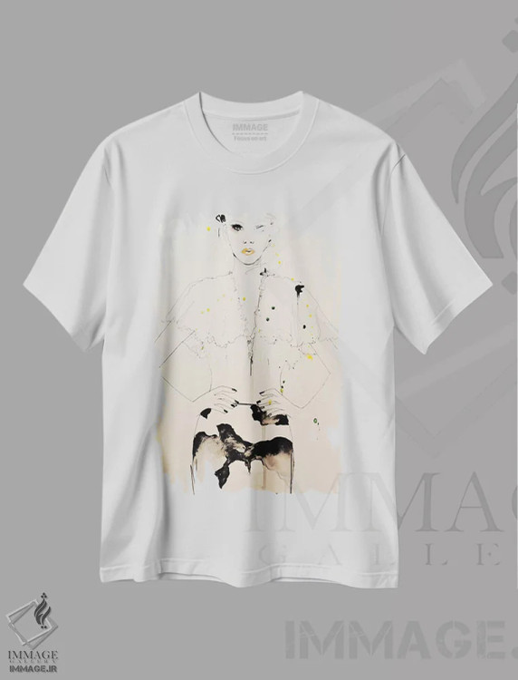 تیشرت سفید طرح دار – تیشرت مد زنانه ,ظاهراً اثر لی واینر immage.ir